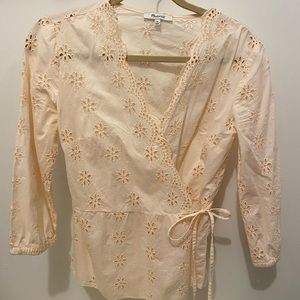 Madewell blush eyelet top XS